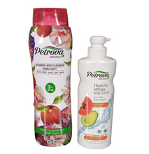 Petrova Naturals FRUIT SYMPHONY 3in1 Body Cleanser, Bubble Bath & Shampoo + PAPAYA & Avocado Body Lotion