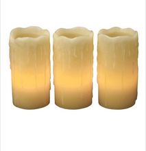 Wax Look LED Candle Set Of 3