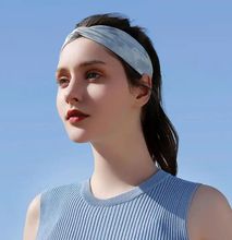 Sky Blue Women Hair Band Quick Dry Sports Headband Breathable Yoga Gym Fitness Running Tennis Outdoor Sports