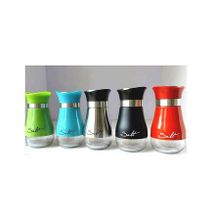 Generic Stainless Steel Glass Salt & Pepper Shakers - 6 Pc