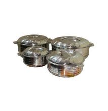 Generic Stainless Steel Hot Pot Set 4 Pieces - Silver.
