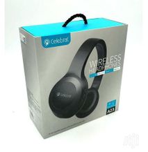 Celebrat Wireless Bluetooth Headphones For Phones And Tablets A24 Wireless Bluetooth Heaphones Headset - Black