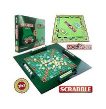 SCRABBLE & MONOPOLY Scrabble + Monopoly 2 In 1family Party Board