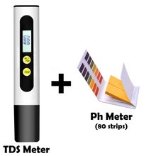 Digital TDS Tester + PH Test strips Combo, TDS Meter for Water Testing for Measuring Tds/Ppm Pool Pond