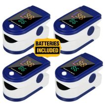 4pcs Accurate Fingertip Pulse Oximeter - 4 color display/oxygen meter/heart rate monitor/blood pressure