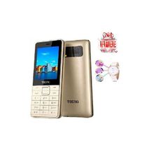 Tecno T301 Dual Sim - Gold With Memory Card Slot Upto 32 GB featured phone PLUS FREE WATCH
