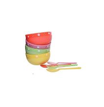 Set of 4 Plastic Jelly Bowls - Red, Yellow, Green & Purple