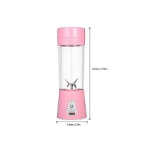 380ml Portable USB Rechargeable Juicer Cup Fruit Juicer Blender Mixer Protein Shakes Maker Bottle for Office Outdoor Travel Pink
