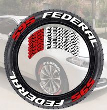 595 FEDERAL Car & Motorbike Tyre Stickers 8 Pieces Set - Tyre Decoration Stickers + FREE GLUE