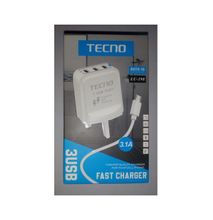 Tecno 3.1A Fast Charger With 3 USB Ports