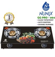 Nunix Tampered Glass Table Top Double Burner Gas Stove / Cooker