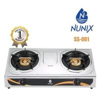 Nunix 2 Burner Table Top Gas Cooker SS001 Stainless Steel