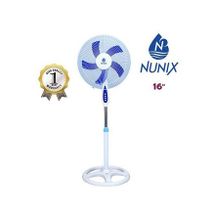 Nunix Fan 16 Inch With Strong Blade & Base White & Blue