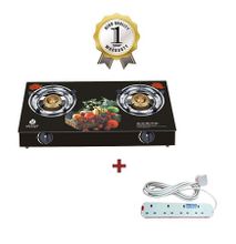 Nunix GG PRO-004 - Tampered Glass Gas Table Cooker + Free Cable