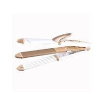 3 In 1 Curling Irons & Straightening Irons Multi-functional Heated Rollers Corrugated Flat Iron Perfect Curl Toolï¼golden with boxï¼