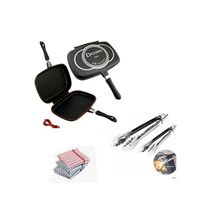 Dessini Double Grill Pan +Free Kitchen Claws & Kitchen Towels