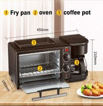 3 in 1 Home Breakfast machine Coffee machine Electric Oven Toasted bread Coffee maker