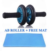 Double wheel Fitness Abs Roller with FREE mat