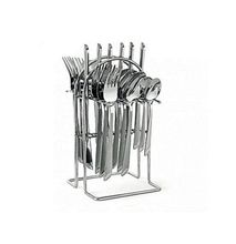 Generic 24 pcs Stainless Steel Cutlery Set Cutlery + Rack Stainless Steel