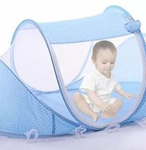 Portable Travel Folding New born Mosquito Net blue standard