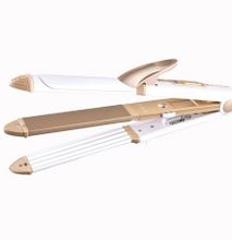 3 In 1 Curling Irons & Straightening Irons Multi-functional Heated Rollers Corrugated Flat Iron Perfect Curl Toolï¼golden With Boxï¼