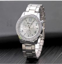 Classic Men's Wrist Watch Silver Geneva Casual Watch