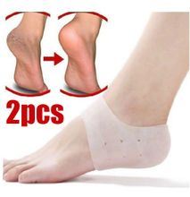 Silicone Gel Heel Crack Protector Pad Socks for Pain Relief, Guards, Elastic Soft Heel Cups, Plantar Fasciitis Inserts, (1 Pair)