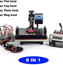 8 in 1 Heat Press Machine 360-Degree Swing Away Digital Heat Transfer