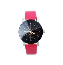 Women Quartz Dial Clock Leather Wrist Watch Round