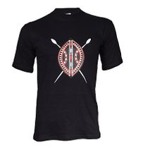 Mavazi Afrique Black Masai Shield T-shirt