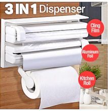 3 in 1 cling film aluminum foil and kitchen roll dispenser