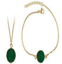 Carjay Jewels Gold Coated Necklace + Matching Gold Coated Bracelet