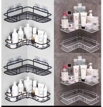Metallic corner triangular bathroom organizer - White
