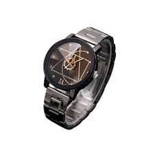 Men Executive Stainless Steel Ring Watch- Black.