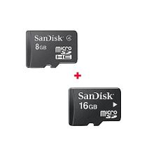 Sandisk Bundle Of 2 High Speed MemoryCards 8gb and 16gb - Black