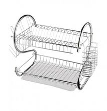 2 Tier Dish Drainer Drying Rack silver