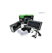 GDLITE Solar Panel LED Lights 3 Bulbs And Phone Charging Kit