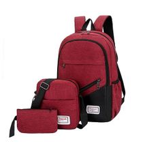 Fashion Canvas 3-In-1 Laptop Backpacks - Maroon
