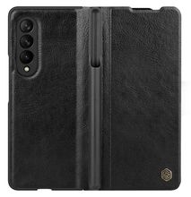 Nillkin Qin Flip Leather Case for Samsung Galaxy Z Fold 3, Luxury Business Lens Sliding Cover with Pen Holder for S Pen