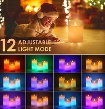 3 Pack Multicolor Battery Operated Electric LED Battery Candles with Timer Flameless Pillar Candles for Decoration