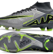 Gray And Green Air Zoom Football Boots
