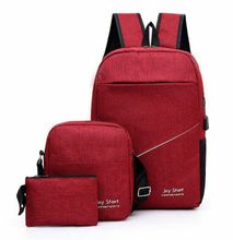 3 In 1 Laptop Backpacks With USB Port Bag Maroon