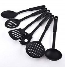 6 Pieces - Heat-Resistant Nonstick Spoon Spatula Turner Scoop Kitchen Cooking spoons Black