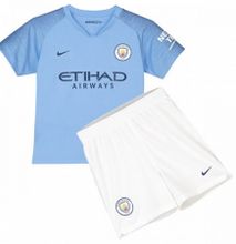 The New 2018-2019 Kids/Children Man City Home Kit REPLICA Football Jersey & Short Hom