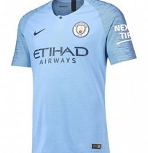 The New Manchester City Home REPLICA Football Jersey Shirt - Season 2018-2019 Light Blue Polyester