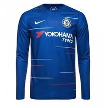 Chelsea Football Club Home Long Sleeve Jersey Shirt 2018/19 Blue-Home Polyester