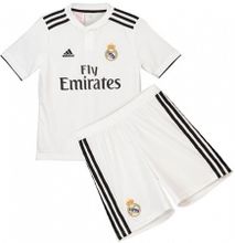 The New 2018-2019 Kids/Children Real Madrid Home Kit REPLICA Football Jersey & Short Home Polyester