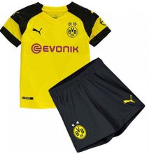 The New 2018-2019 Kids/Children Borussia Dortmund Home Kit REPLICA Football Jersey & Short Home  Polyester