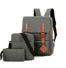 Modern & Durable 3in1 Anti-theft Canvas Laptop USB Backpacks - Grey