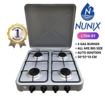 Nunix 4 Gas Burner Table Top Cooker- Silver